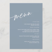 Menu Stusty Blue Minimalist Wedding (Voorkant)