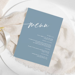 Menu Stusty Blue Minimalist Wedding