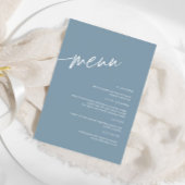 Menu Stusty Blue Minimalist Wedding