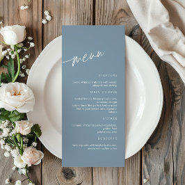 Menu Stusty Blue Minimalist Wedding