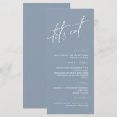 Menu Stusty Blue Wedding (Voorkant / Achterkant)