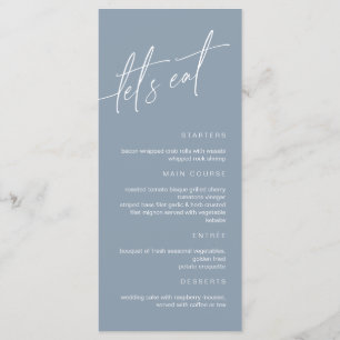 Menu Stusty Blue Wedding