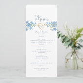 Menu Stusty Blue Wedding (Staand voorkant)