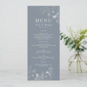  menu Stusty Blue Wedding (Staand voorkant)
