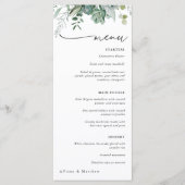 Menu Succulent en Eucalyptus Greenery Wedding (Voorkant)