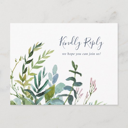 Menu Summer Greenery Keuze RSVP-Briefkaart (Voorkant)