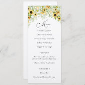 Menu Sunflower Greenery Calligraphy Kaart (Voorkant / Achterkant)