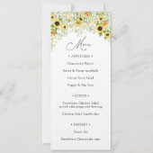 Menu Sunflower Greenery Calligraphy Kaart (Voorkant)