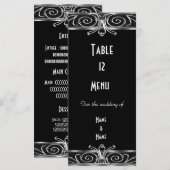 Menu Tafel Kaart Elegant Zwart Zilver Art Deco (Voorkant / Achterkant)