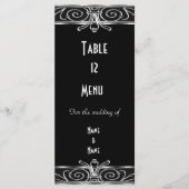 Menu Tafel Kaart Elegant Zwart Zilver Art Deco (Voorkant)