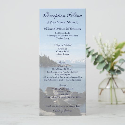 Menu Tahoe Reception (Staand voorkant)