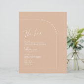 Menu Tan Minimalist Calligraphy Wedding Bar (Staand voorkant)