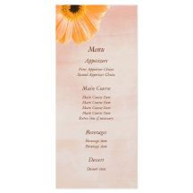 Menu Tangerine Floral Wedding
