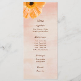 Menu Tangerine Floral Wedding