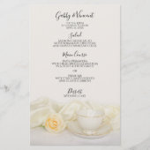 Menu Tea Cup en White Rose Wedding Menu (Voorkant)
