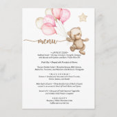 Menu Teddy Bear Baby Baby shower (Voorkant)