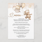 Menu Teddy Bear Baby Baby shower (Voorkant)