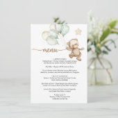 Menu Teddy Bear Baby Baby shower (Staand voorkant)