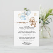 Menu Teddy Bear Baby Baby shower (Staand voorkant)