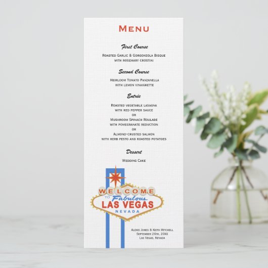 Menu Teken Weddenschap Las Vegas (Staand voorkant)