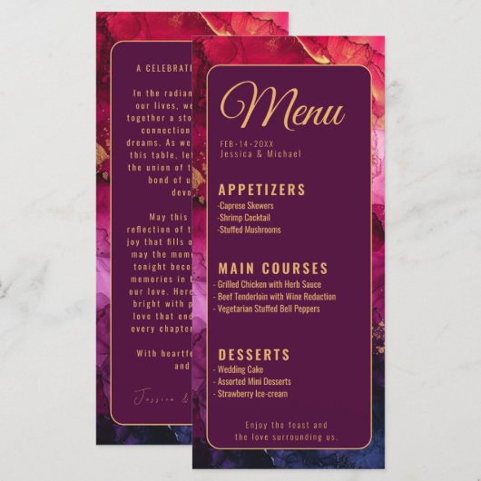 MENU + tekst @ achterkant Celestial Elegance Marme (Voorkant / Achterkant)