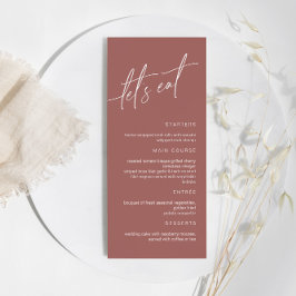 Menu Terracotta Minimalist Wedding
