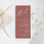 Menu Terracotta Minimalist Wedding