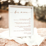 Menu Terracotta Minimalist Wedding Bar, menu Drink Poster<br><div class="desc">Dit prachtige Menu van de Drink is voorzien van een prachtig moderne,  minimalistische elegantie die u kunt weergeven op uw bruiloft of speciale evenement. Bewerk de meeste formuleringen eenvoudig aan uw stijl. Tekst- en achtergrondkleuren zijn volledig bewerkbaar —> Klik op de knop "Verder aanpassen" om deze te bewerken!</div>