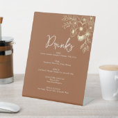Menu Terracotta Wedding Drink Bar Reclamebord Met Voetstuk (Insitu)