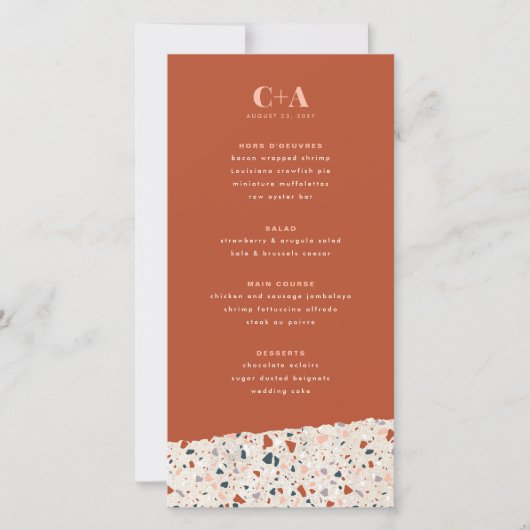 Menu Terrazzo Slab Wedding (Voorkant)