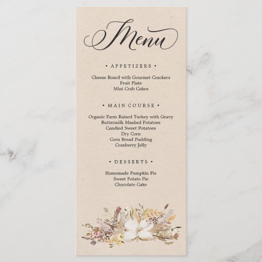 Menu Thanksgiving (Voorkant)