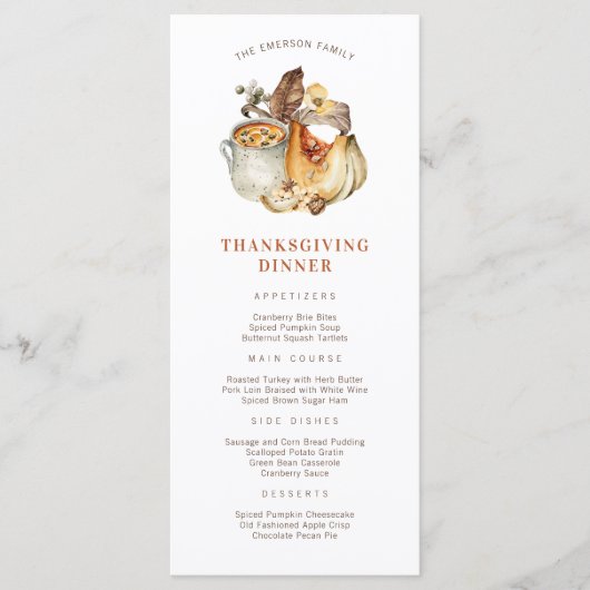 Menu Thanksgiving (Voorkant)