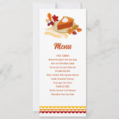 Menu Thanksgiving afdrukbare taart Kaart (Voorkant)