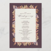 Menu Thanksgiving afgevlakte bladeren (Voorkant)
