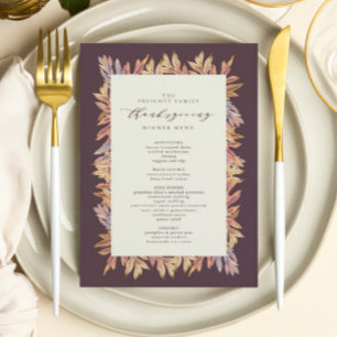 Menu Thanksgiving afgevlakte bladeren