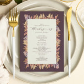 Menu Thanksgiving afgevlakte bladeren