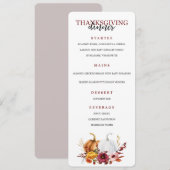 Menu Thanksgiving Elegant Dinner Party (Voorkant / Achterkant)