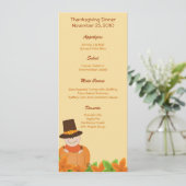 Menu Thanksgiving Turkey Day Gepersonaliseerd Kaart (Staand voorkant)