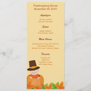 Menu Thanksgiving Turkey Day Gepersonaliseerd Kaart