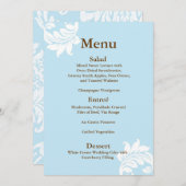 Menu Tiffany Damask Wedding (Voorkant / Achterkant)