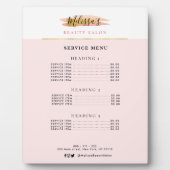 menu trendy gold en roze salon fotoplaat (Voorkant)