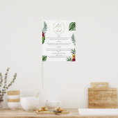 Menu Tropical Wedding Bar Poster (Keuken)
