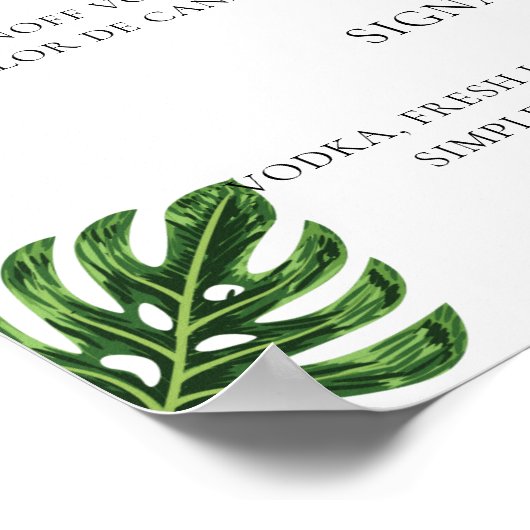 Menu Tropical Wedding Bar Poster (Hoek)