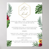 Menu Tropical Wedding Bar Poster (Voorkant)