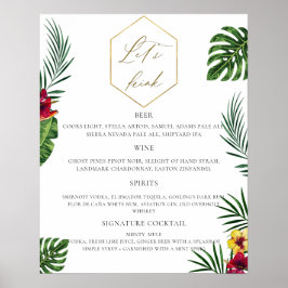 Menu Tropical Wedding Bar Poster
