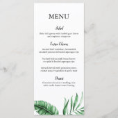 Menu Tropisch groen palm Leaf Wedding/Event (Voorkant)