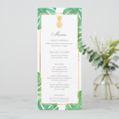 Menu Tropische anananas Gold en groene bruiloft (Staand voorkant)