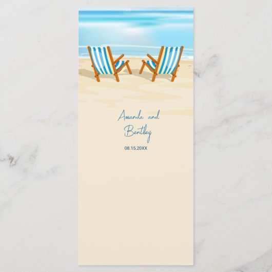 Menu Tropische Beach Chairs Weddenschap (Achterkant)