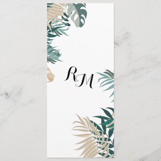 Menu Tropische bladeren Weddenschap (Achterkant)