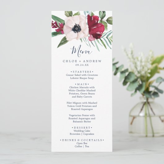 Menu Tropische bruiloft (Staand voorkant)